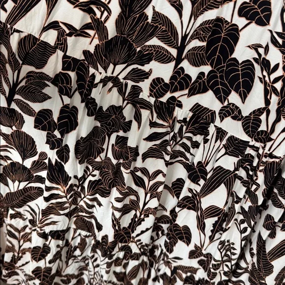 Ann Taylor Tropical Foliage Tiered Puff Sleeve Maxi Dress size 10 - Picture 6 of 10